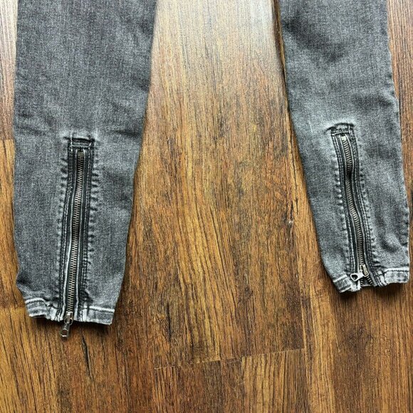 Free People We The Free Black Denim Jeans Zipper Accents Women's Size 25 - Picture 5 of 12